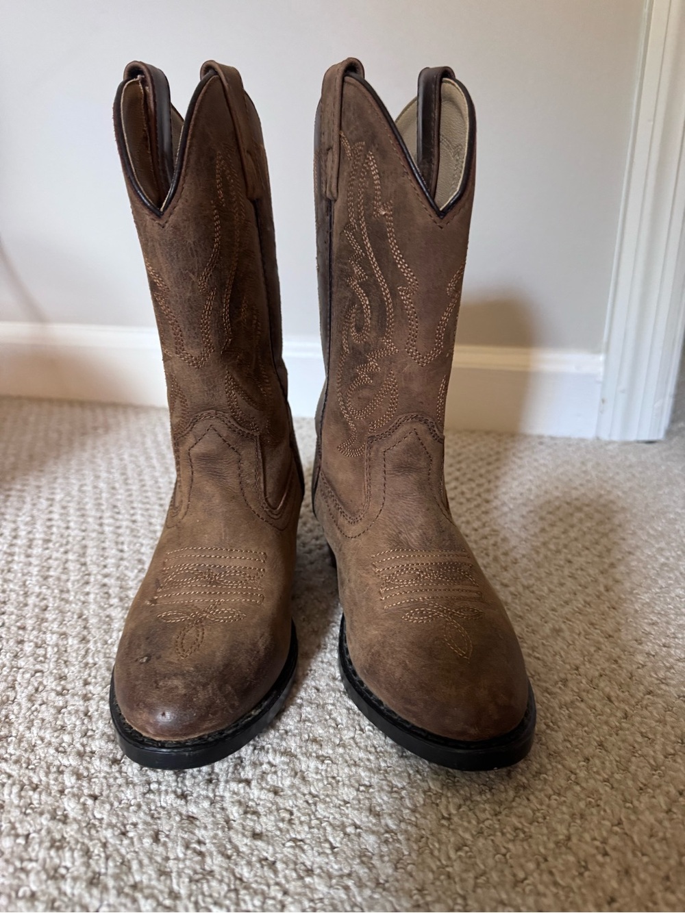 Kids Brown Western Work Boots - Smoky Mountain Boots. Classic Cowboy Style